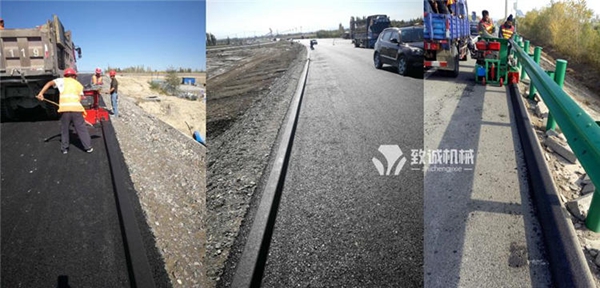 瀝青攔水帶成型機(jī),瀝青砂攔水帶滑膜機(jī)